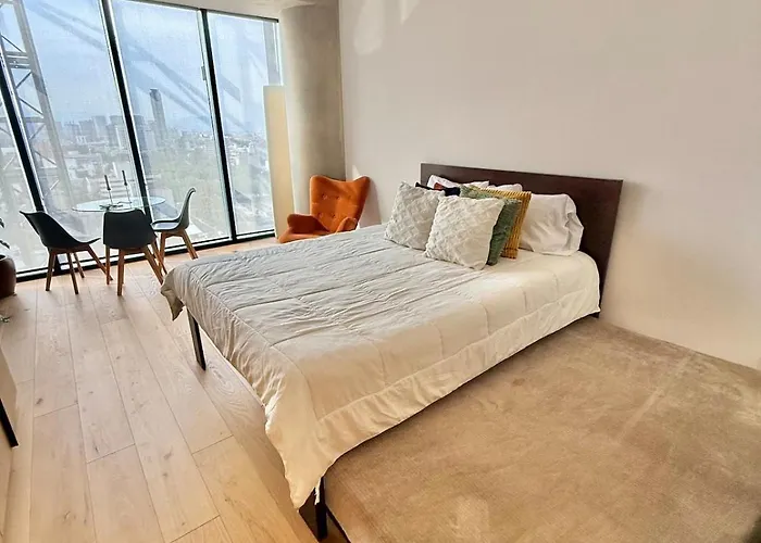 Espectacular Estudio En Tower Reforma 2 Camas Dobles 4 Personas Apartamento México DF